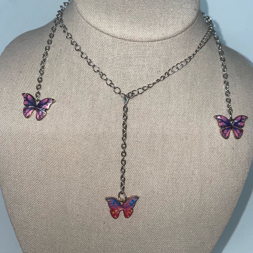 butterfly dangle necklace